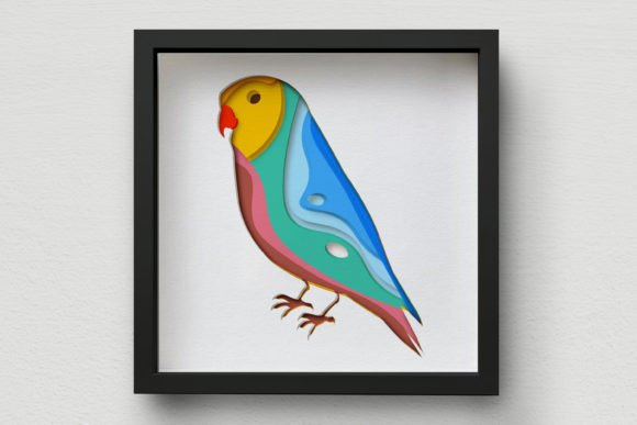 3D Parrot Shadow Box SVG, Mandala: A Layered Design for Crafters