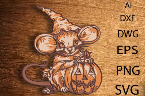 Autum Mouse Decor 3D Mandala SVG File for Crafts