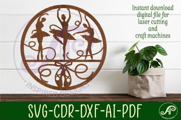 Ballerina Wall Art Sign SVG File Vector