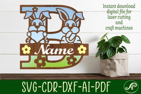 Bunny Capital Monogram Letter B SVG