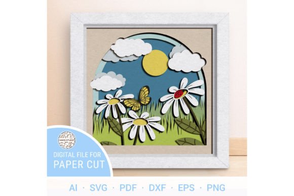 Chamomile Multilayer Paper Cut Template