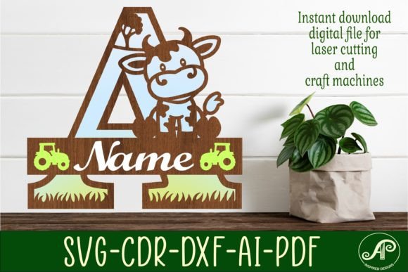 Cow Capital Monogram Letter a SVG Cut: A Creative Design Asset