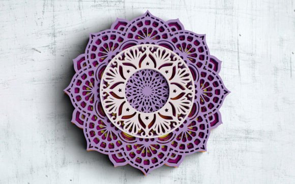 Create Stunning Depth with Layered Reverse Flower Mandala Svg