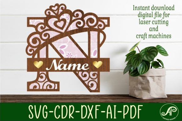 Crown Capital Monogram Letter N SVG