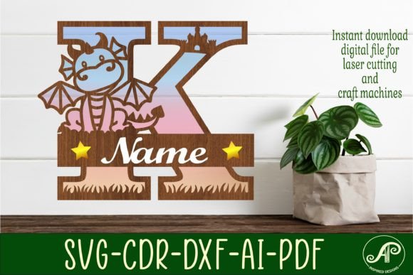 Dragon Capital Monogram Letter K SVG Cut