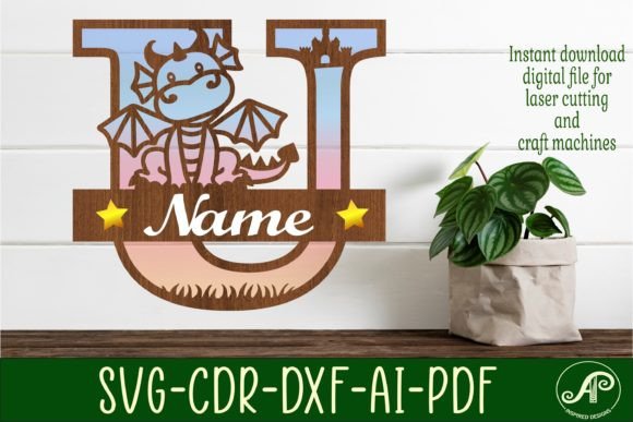 Elegant Monogram Letter U SVG Cut for Custom Projects