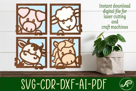 Farm Animal Wall Art SVG Laser Cut File