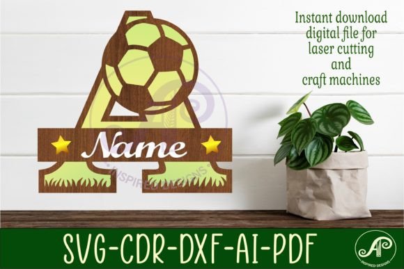 Football or Soccer Monogram a Letter Design