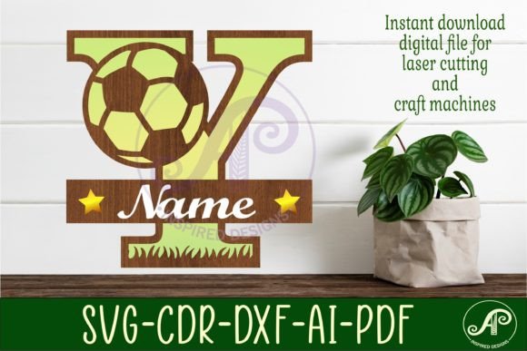 Football Soccer Monogram Y Letter Design