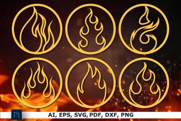 Laser-Cut Fire Wall Decor SVG Bundle