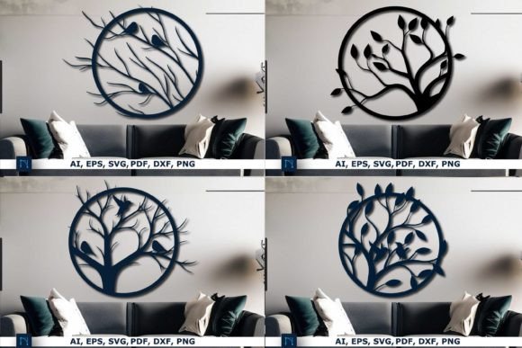 Laser Cut Tree Branches SVG Bundle for Crafts