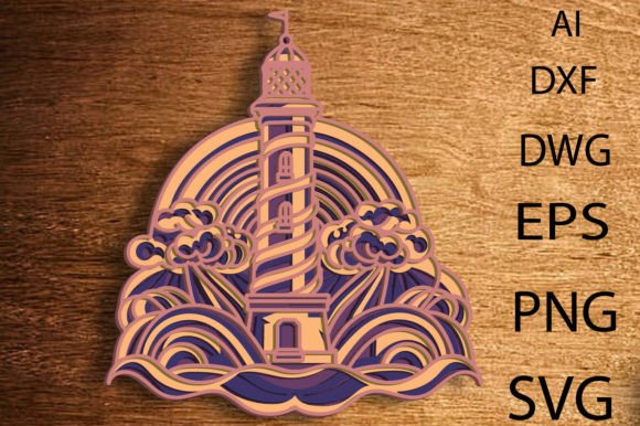 Lighthouse Multilayer SVG/3D Layer Light: A Creative Design Asset