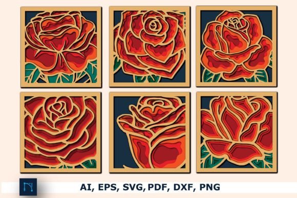 Paper Cut Layer Laser-Cut Rose SVG Bundle: A Creative Asset